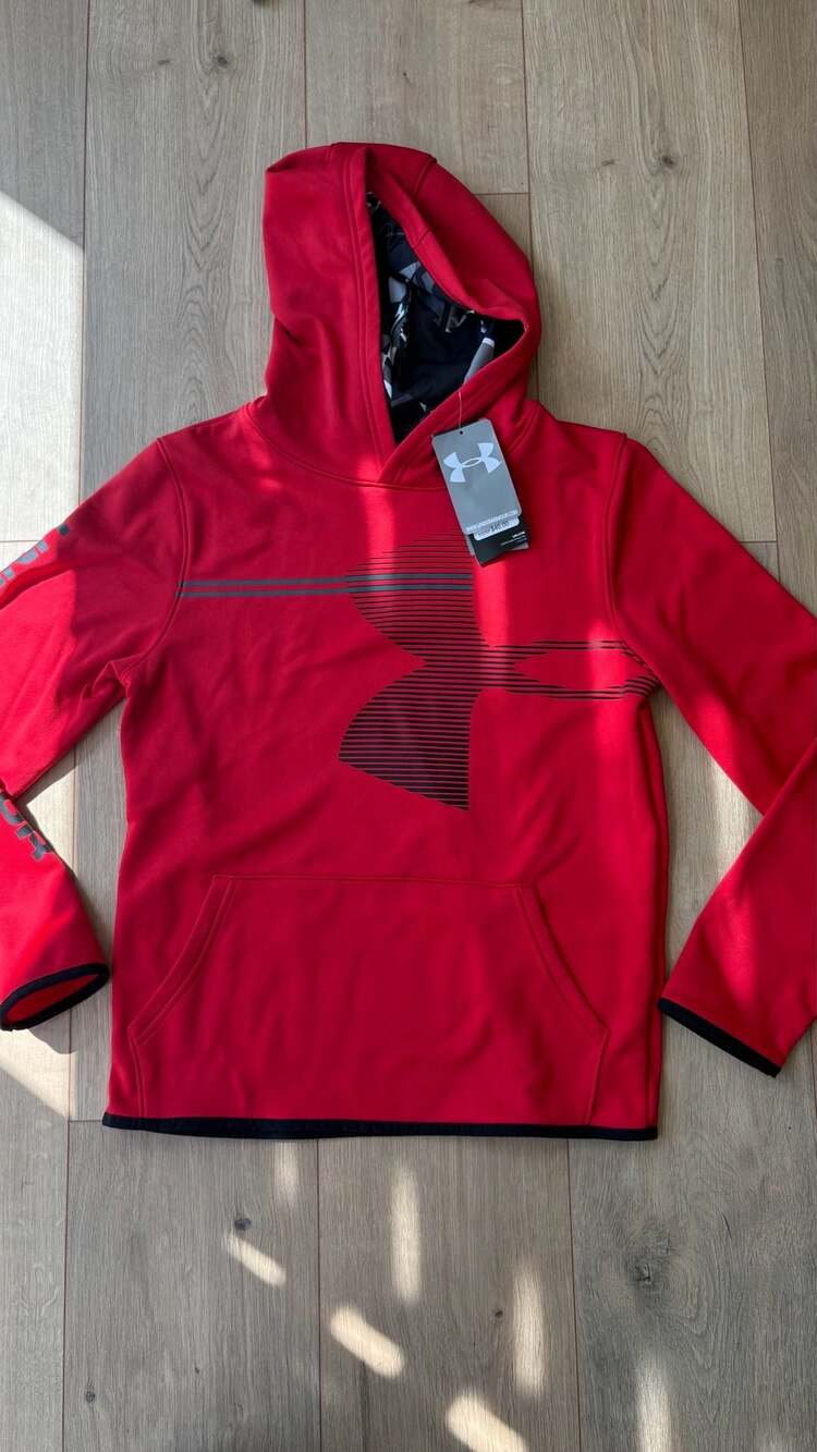 Under Armour Coldgear Fleece Hoodie Size YXL Red Camo Boys